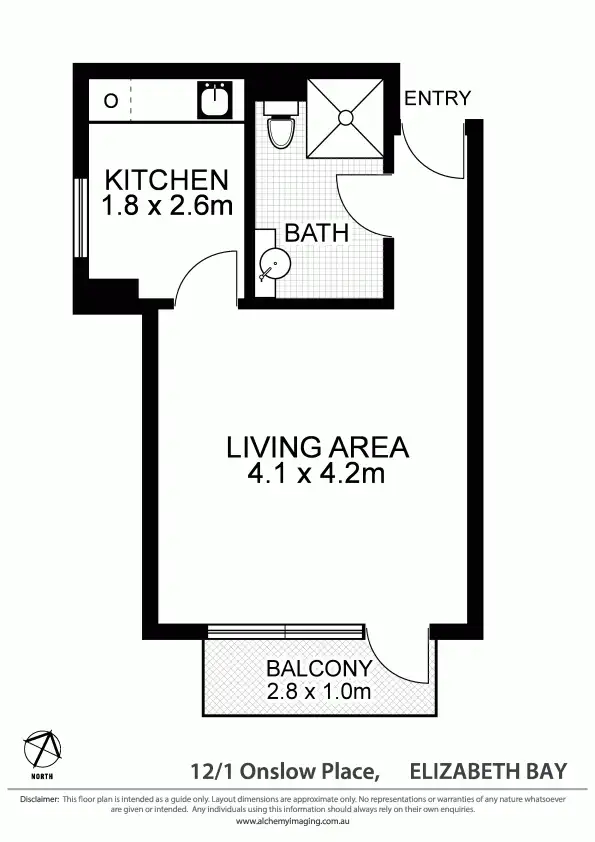 Floorplan of Homely unit listing, 1 Onslow Place, Elizabeth Bay NSW 2011