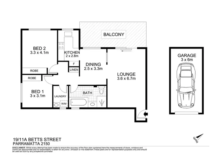 Floorplan of Homely unit listing, 19/11A Betts Street, Parramatta NSW 2150