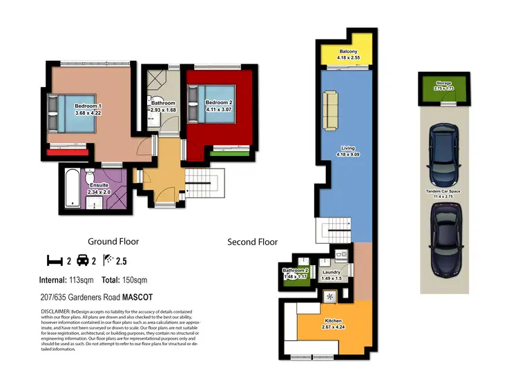 Floorplan of Homely apartment listing, 207/635 Gardeners Road, Mascot NSW 2020