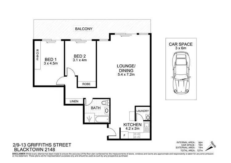 Floorplan of Homely unit listing, 2/9 Griffiths Street, Blacktown NSW 2148