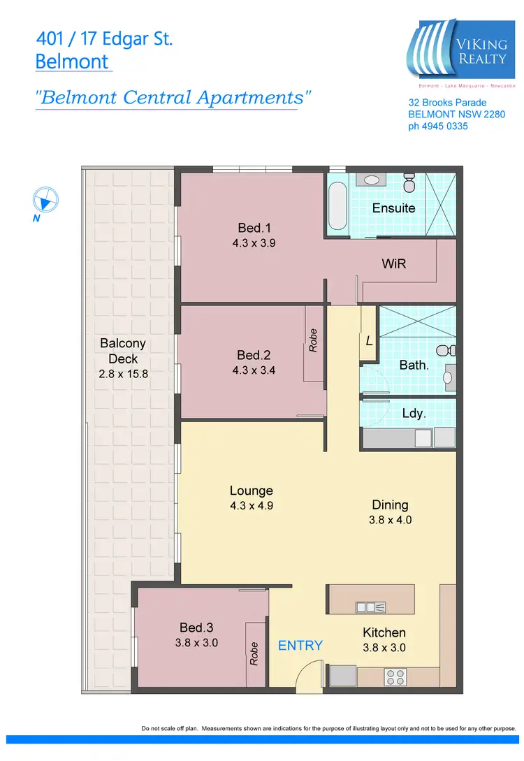 Floorplan of Homely apartment listing, Unit 401/13-17 Edgar Street, Belmont NSW 2280