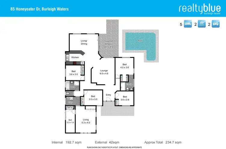 Floorplan of Homely house listing, 85 Honeyeater Drive, Burleigh Waters QLD 4220