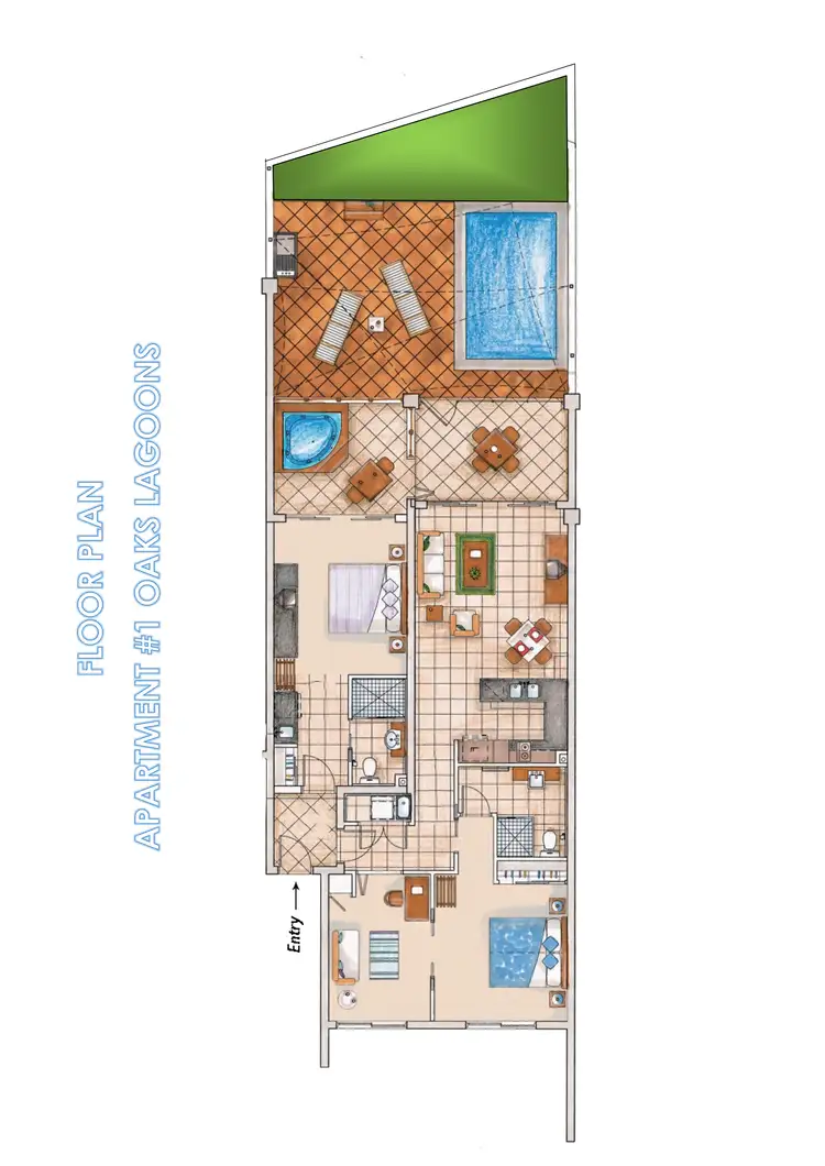 Floorplan of Homely unit listing, 1 'Oaks Lagoons' Langley Road, Port Douglas QLD 4877