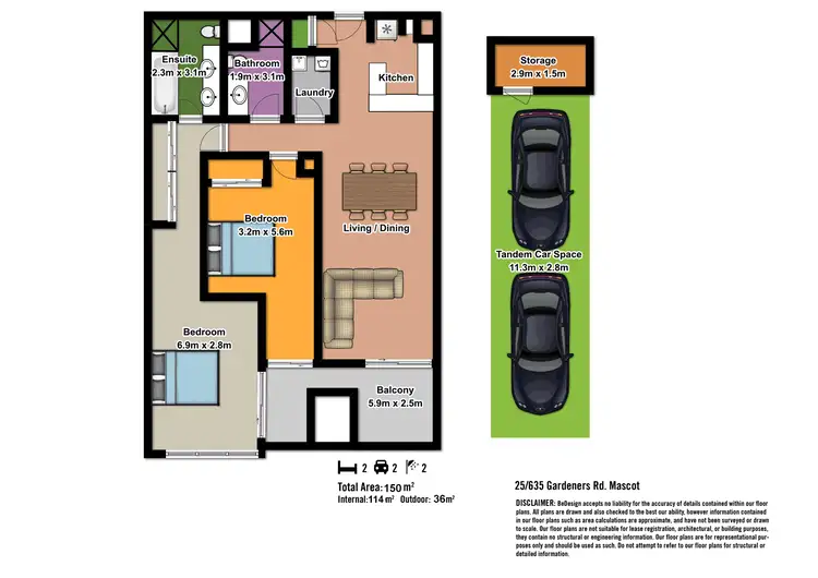 Floorplan of Homely apartment listing, 25/635 Gardeners Road, Mascot NSW 2020