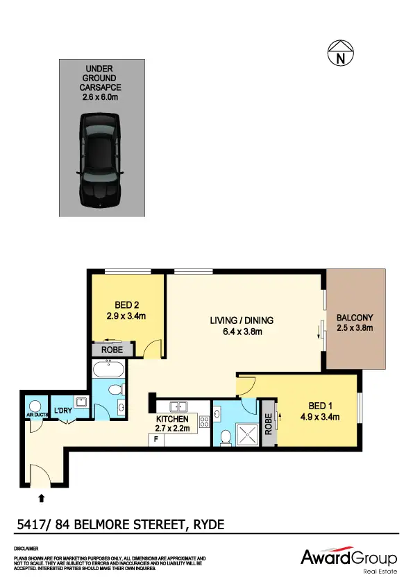 Floorplan of Homely unit listing, 5417/84 Belmore Street, Ryde NSW 2112