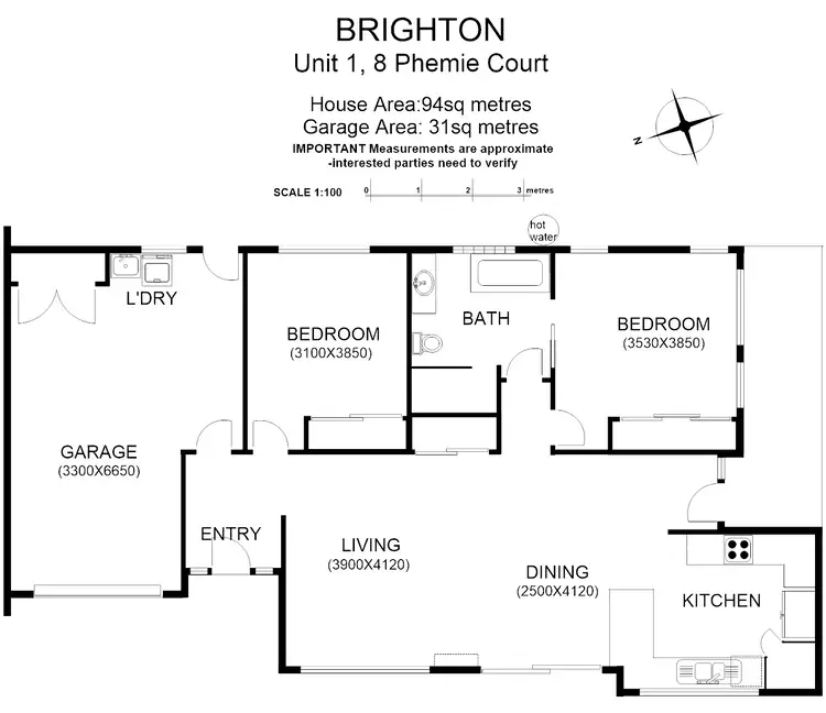 Floorplan of Homely unit listing, 1 & 3/8 Phemie Ct, Brighton TAS 7030