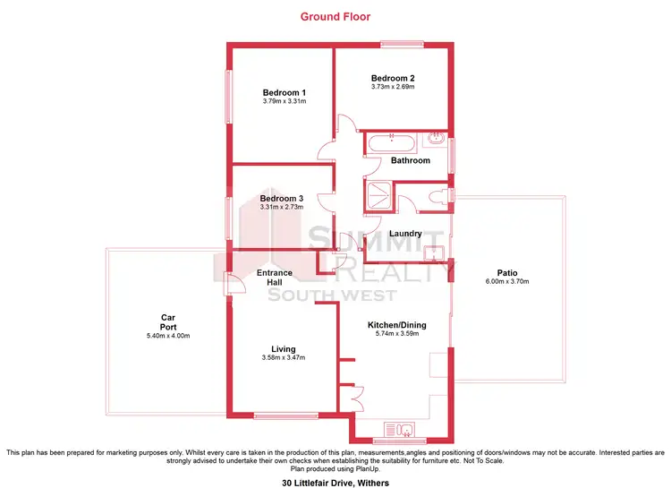 Floorplan of Homely house listing, 30 Littlefair Drive, Withers WA 6230
