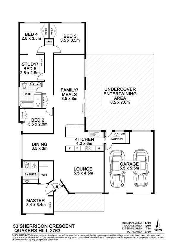 Floorplan of Homely house listing, 53 Sherridon Crescent, Quakers Hill NSW 2763