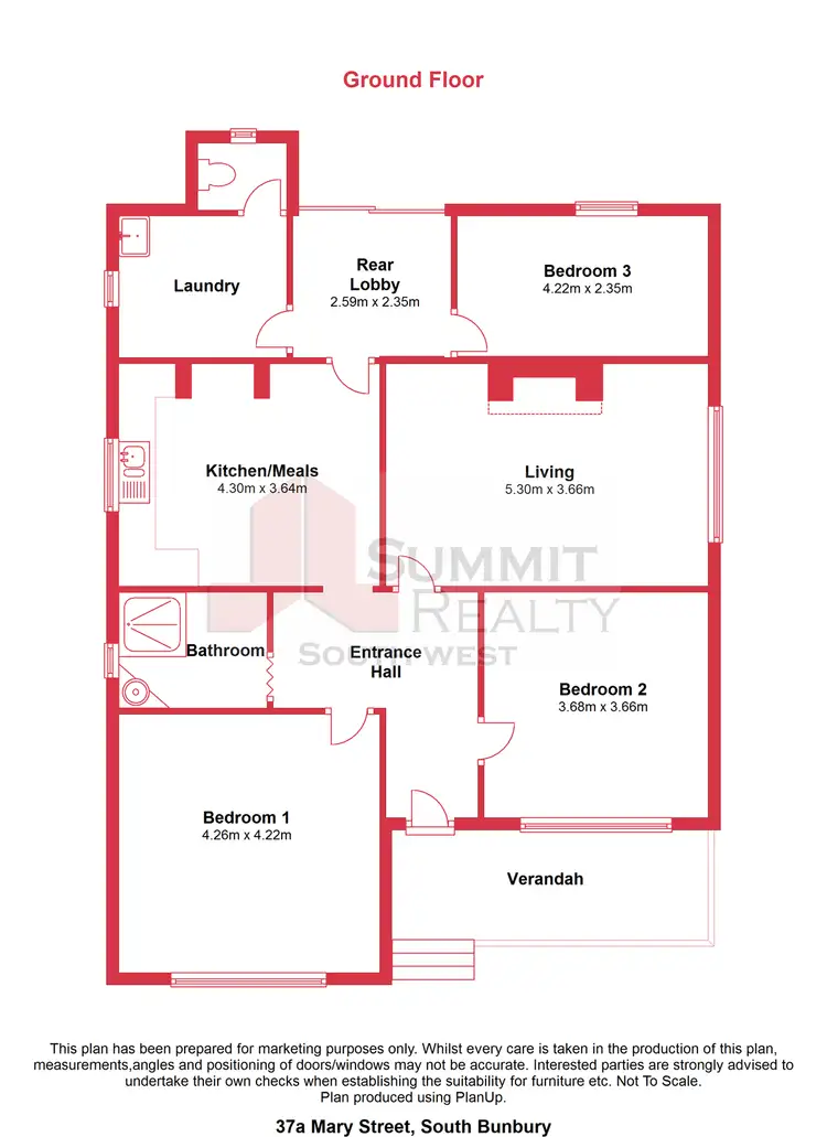 Floorplan of Homely unit listing, 37a Mary Street, South Bunbury WA 6230