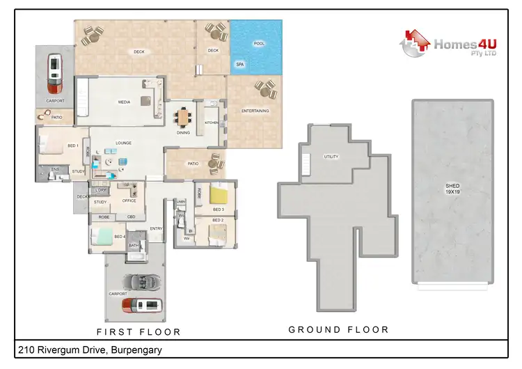 Floorplan of Homely house listing, 210-212 Rivergum Dr, Burpengary QLD 4505