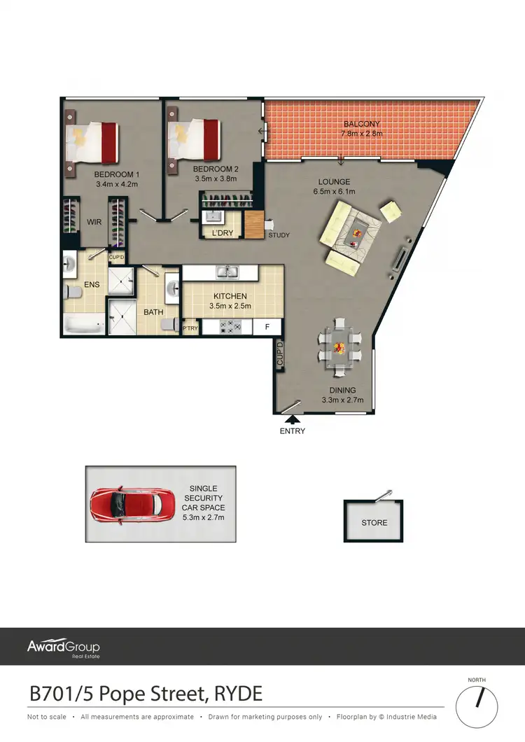 Floorplan of Homely unit listing, B701/5 Pope Street, Ryde NSW 2112