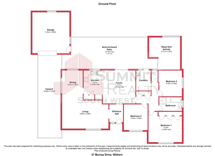 Floorplan of Homely house listing, 37 Murray Drive, Withers WA 6230