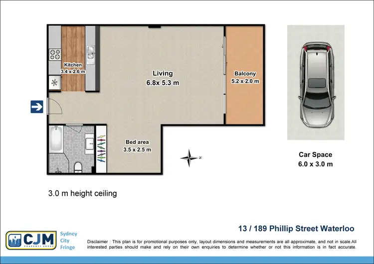 Floorplan of Homely unit listing, 13/189 Phillip Street, Waterloo NSW 2017