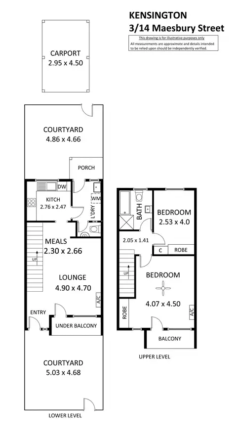 Floorplan of Homely townhouse listing, 3/14-16 Maesbury Street, Kensington SA 5068