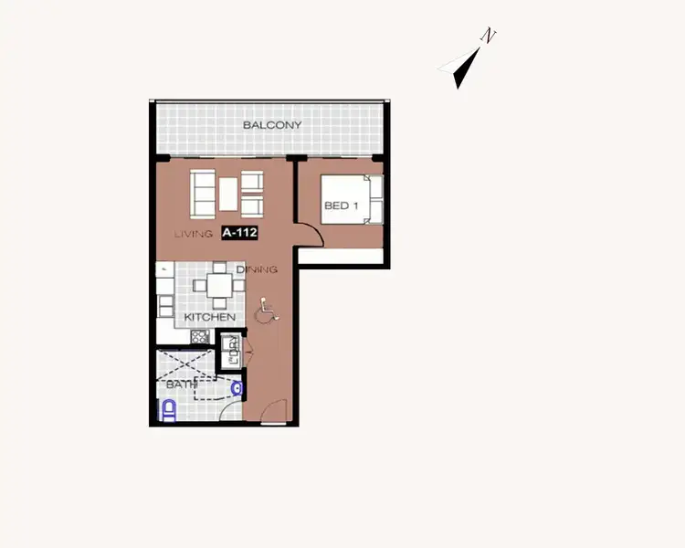 Floorplan of Homely unit listing, A112/40-50 Arncliffe St, Wolli Creek NSW 2205