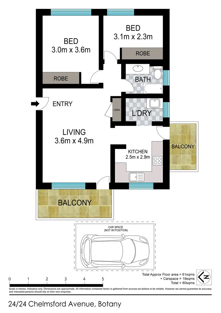 Floorplan of Homely unit listing, 24/24 Chelmsford Avenue, Botany NSW 2019