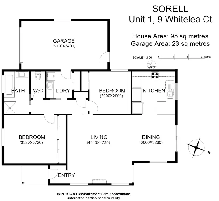 Floorplan of Homely unit listing, 1/9 Whitelea Ct, Sorell TAS 7172