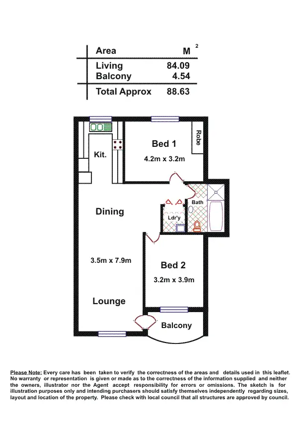 Floorplan of Homely unit listing, 22/12-26 Willcox Street, Adelaide SA 5000