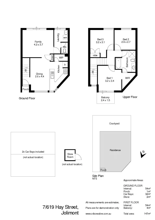 Floorplan of Homely townhouse listing, 7/619 Hay Street, Jolimont WA 6014