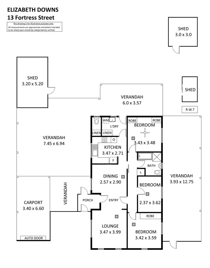 Floorplan of Homely house listing, 13 Fortress St, Elizabeth Downs SA 5113