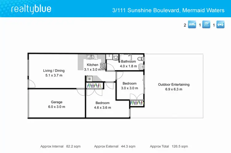 Floorplan of Homely unit listing, 3/111 Sunshine Boulevard, Mermaid Waters QLD 4218