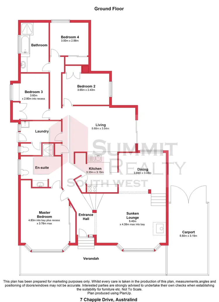 Floorplan of Homely house listing, 7 Chapple Drive, Australind WA 6233
