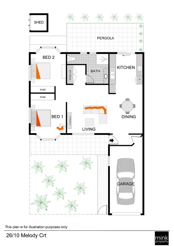 Floorplan of Homely villa listing, 26/10 Melody Ct, Warana QLD 4575