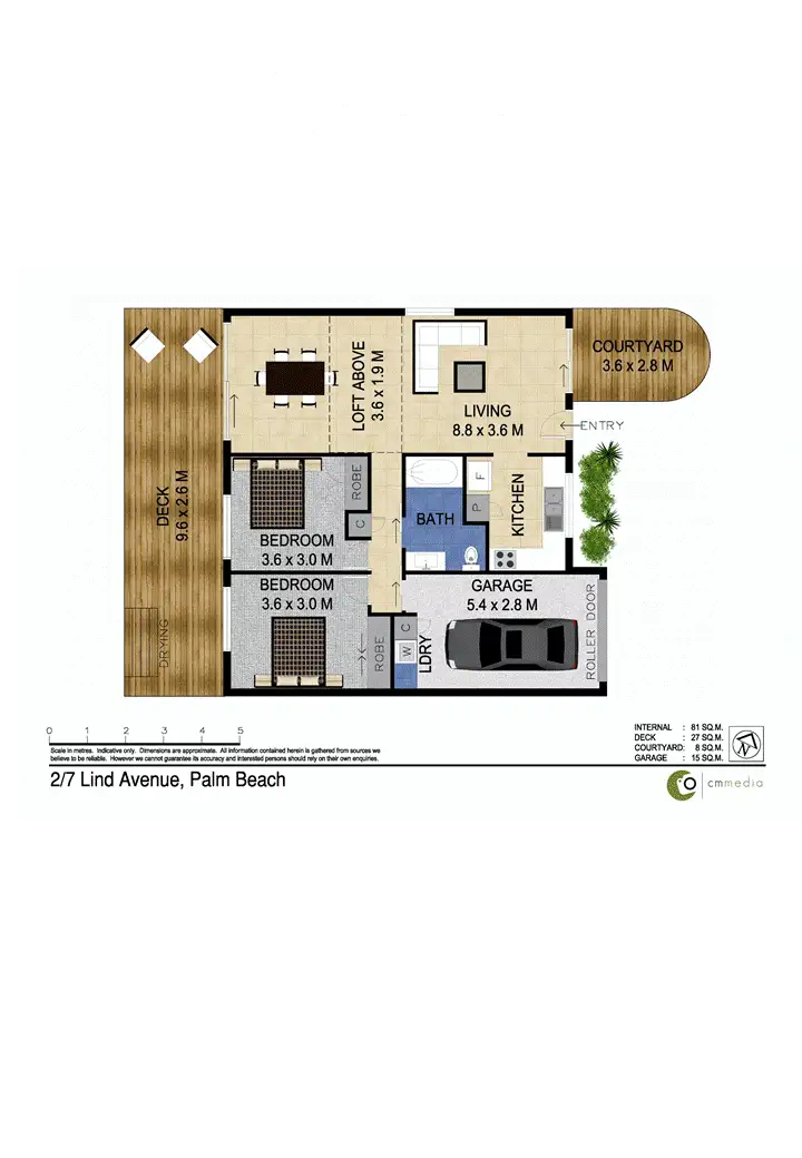Floorplan of Homely unit listing, 2/7 Lind Avenue, Palm Beach QLD 4221
