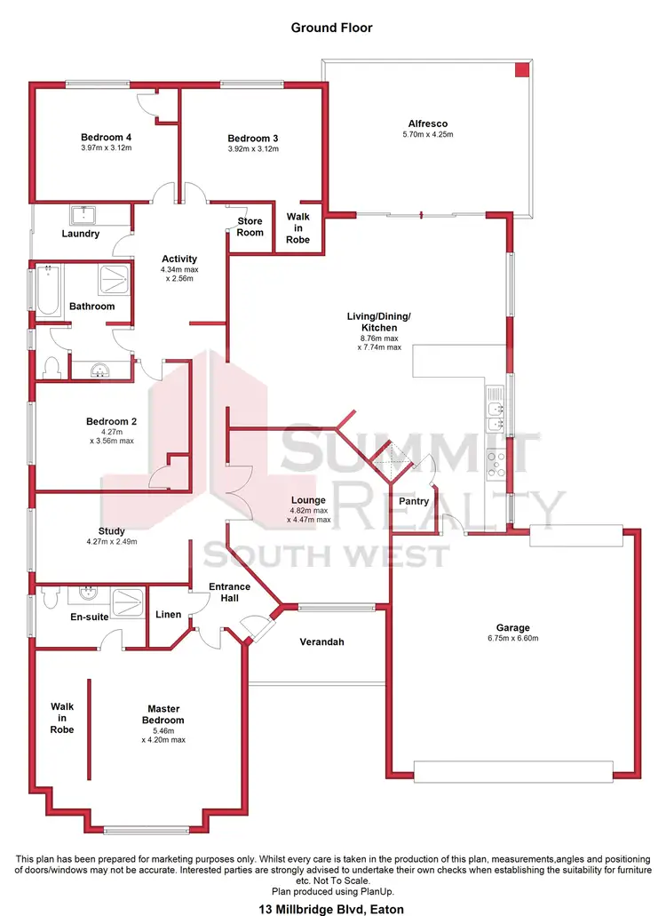 Floorplan of Homely house listing, 13 Millbridge Boulevard, Millbridge WA 6232