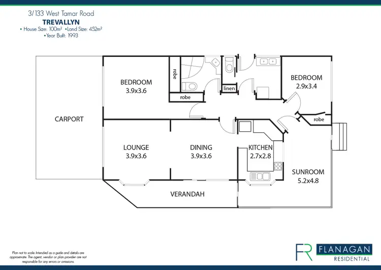 Floorplan of Homely unit listing, 3/133 West Tamar Road, Trevallyn TAS 7250