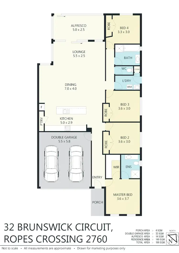 Floorplan of Homely house listing, 32 Brunswick Cct, Ropes Crossing NSW 2760