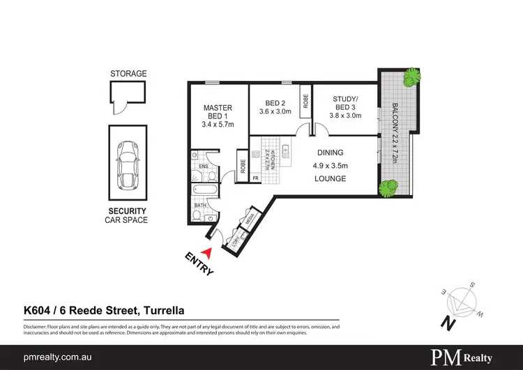 Floorplan of Homely unit listing, K604/6 Reede Street, Turrella NSW 2205