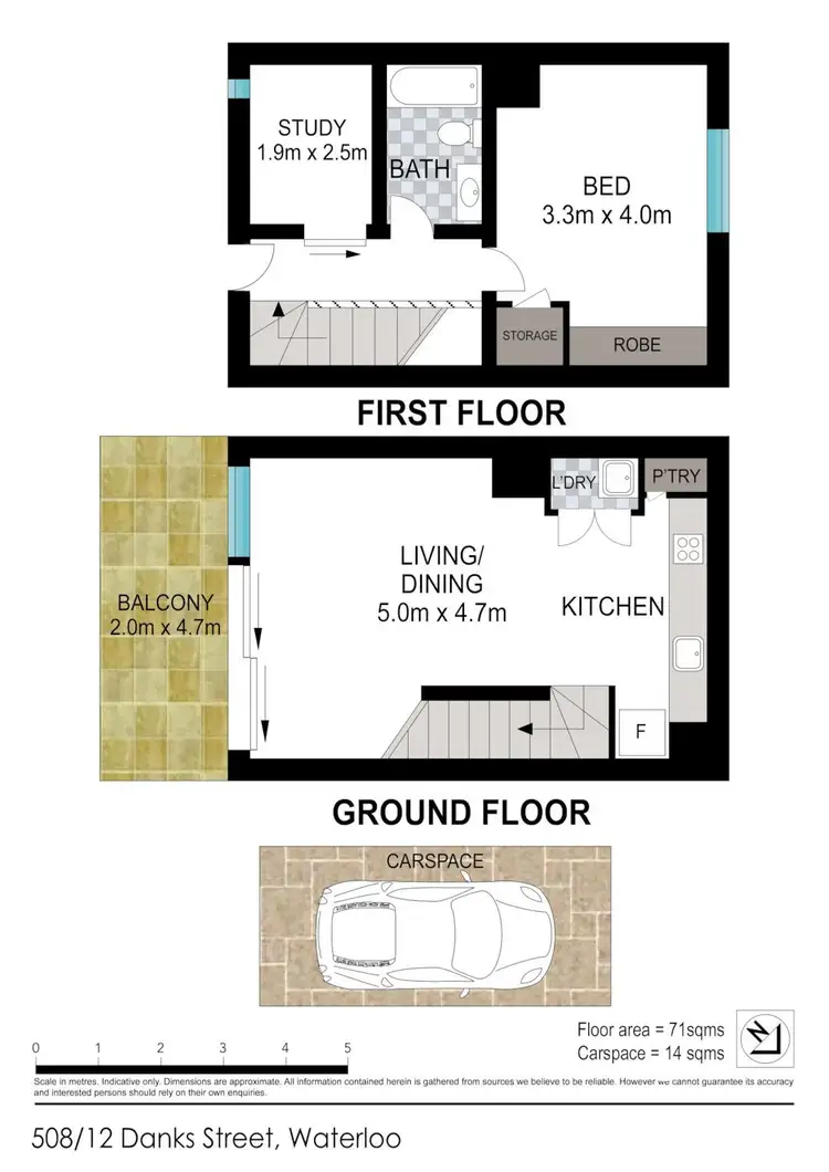Floorplan of Homely unit listing, 508/12 Danks Street, Waterloo NSW 2017