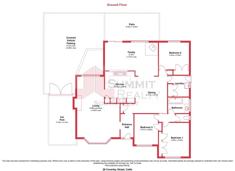 Floorplan of Homely house listing, 26 Coverley Drive, Collie WA 6225