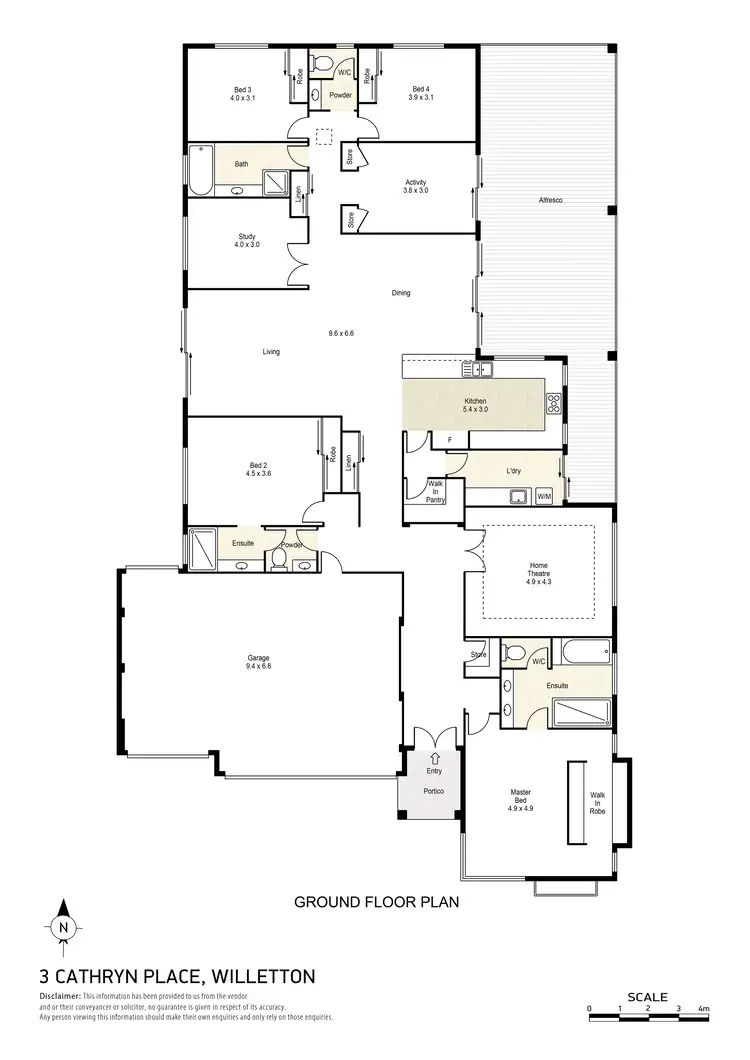 Floorplan of Homely house listing, 3 Cathryn Place, Willetton WA 6155