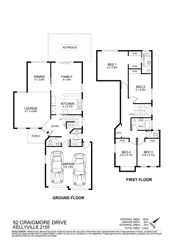 Floorplan of Homely house listing, 52 Craigmore Drive, Kellyville NSW 2155