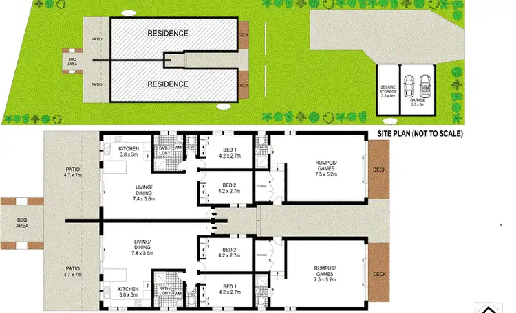 Floorplan of Homely semi-detached listing, 2 Lindo Street, Bermagui NSW 2546