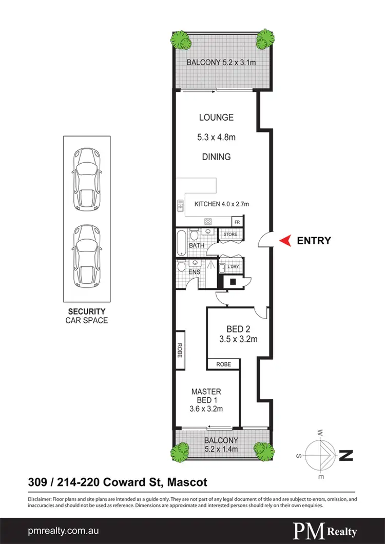 Floorplan of Homely unit listing, 309/9 John Street, Mascot NSW 2020