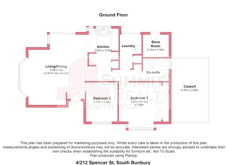 Floorplan of Homely unit listing, 4/212 Spencer St, South Bunbury WA 6230