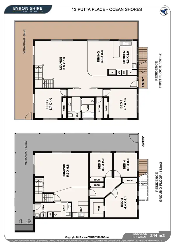 Floorplan of Homely house listing, 13 Putta Place, Ocean Shores NSW 2483
