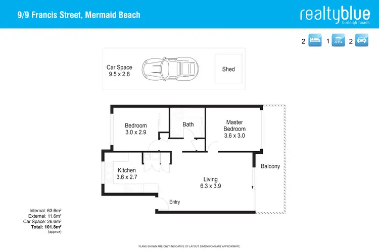 Floorplan of Homely unit listing, 9/9 Francis Street, Mermaid Beach QLD 4218