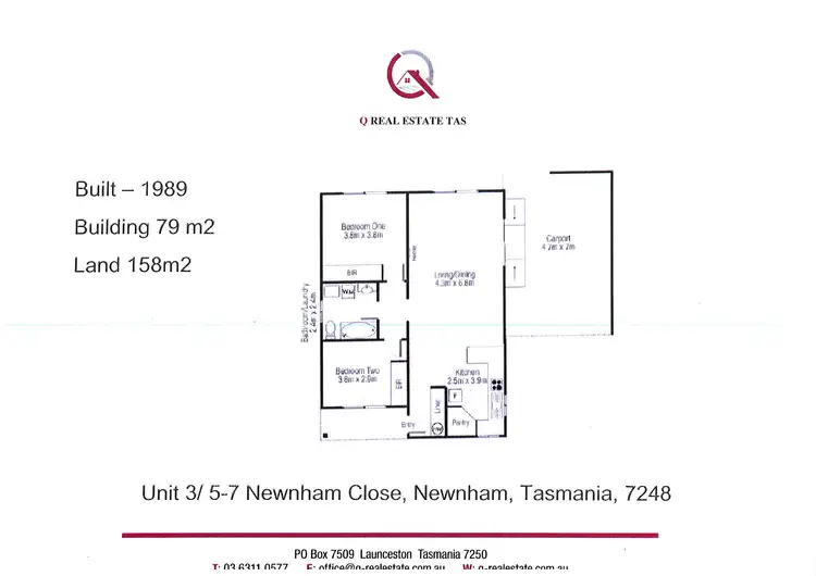 Floorplan of Homely unit listing, 3/5-7 Newnham Close, Newnham TAS 7248