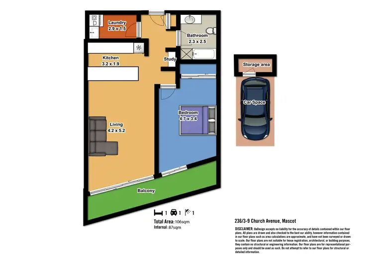 Floorplan of Homely apartment listing, 236/3-9 Church Avenue, Mascot NSW 2020