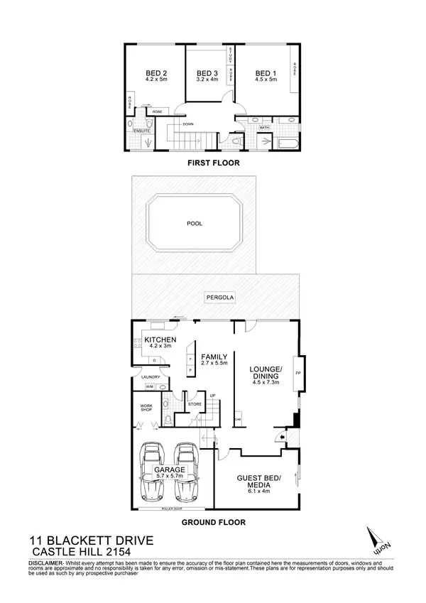 Floorplan of Homely house listing, 11 Blackett Dr St, Castle Hill NSW 2154