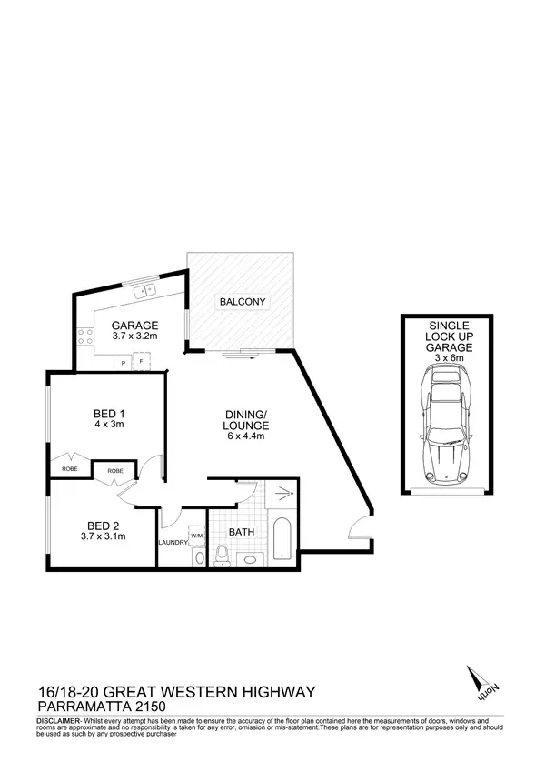 Floorplan of Homely unit listing, 16/18-20 Great Western Highway, Parramatta NSW 2150