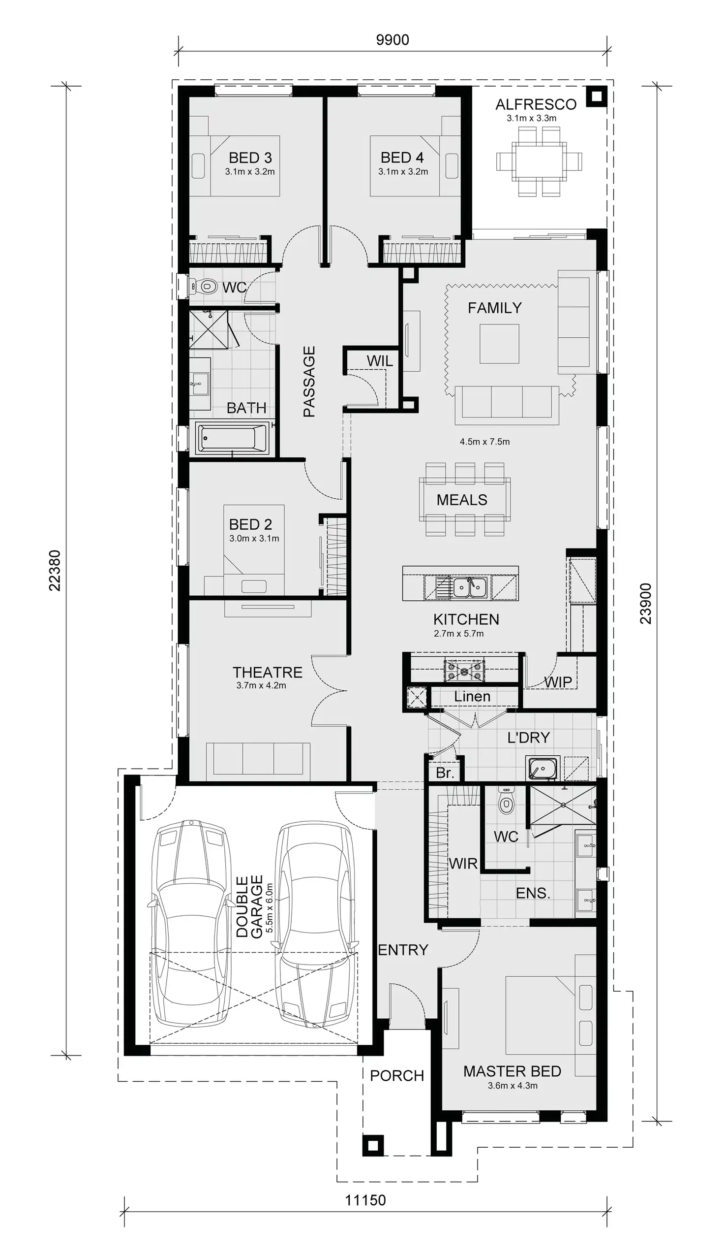 Floorplan of Homely house listing, 6894 Adega Avenue, Aintree VIC 3336
