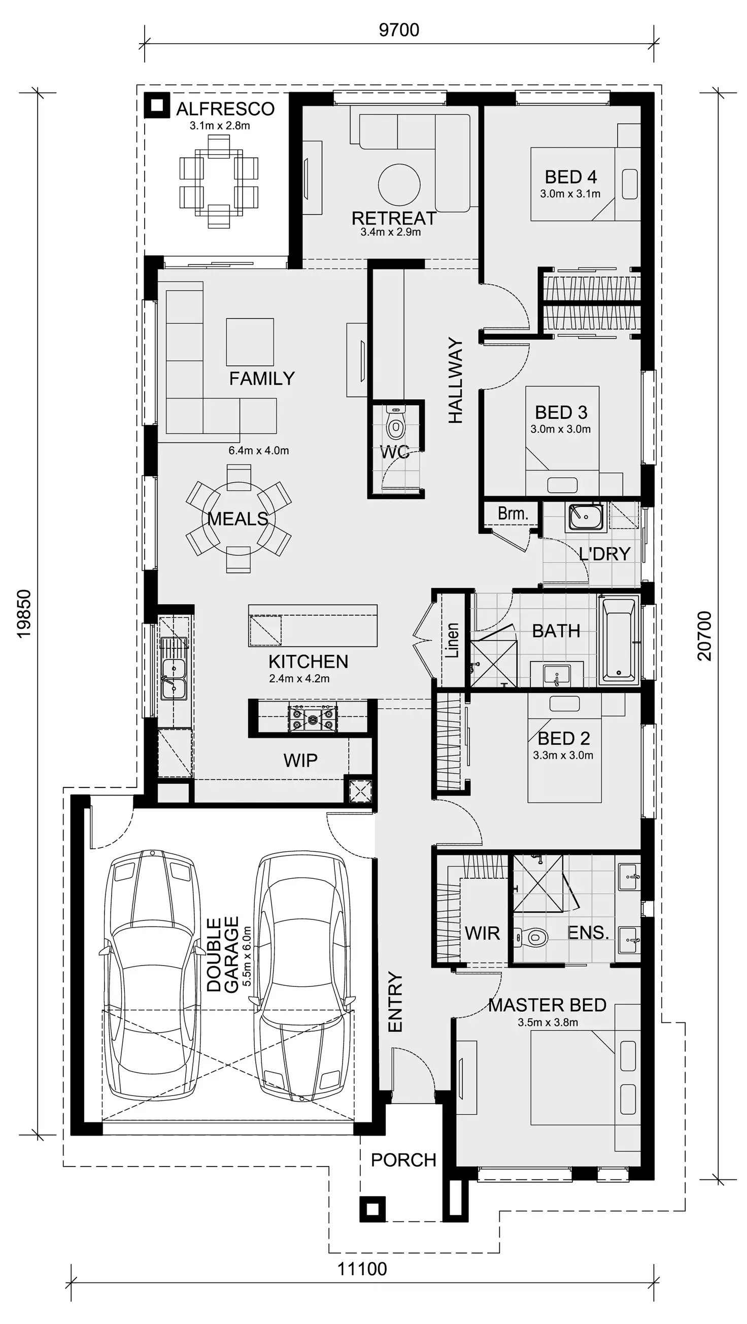 Floorplan of Homely house listing, Lot 3091 Carding Street, Truganina VIC 3029