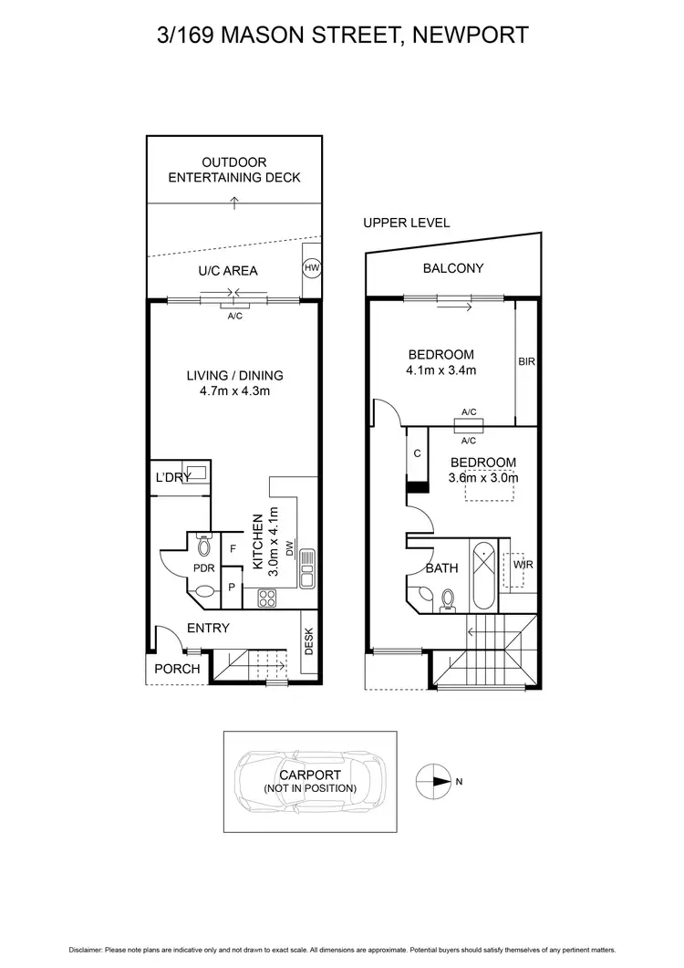 Floorplan of Homely townhouse listing, 3/169 Mason Street, Newport VIC 3015