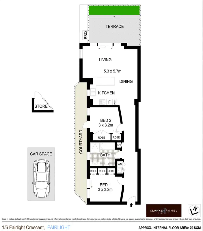 Floorplan of Homely apartment listing, 1/6 Fairlight Crescent, Fairlight NSW 2094