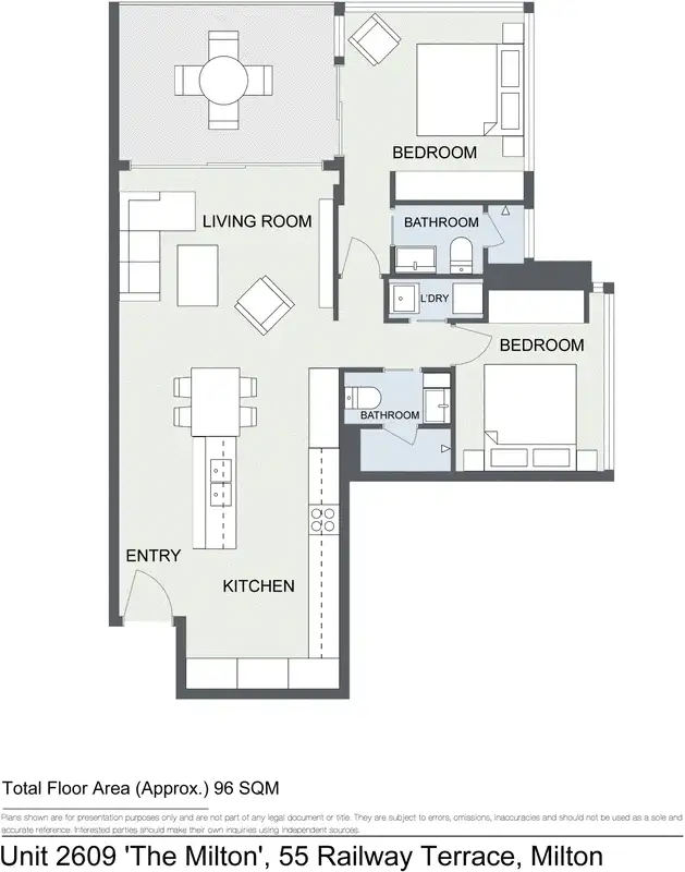 Floorplan of Homely apartment listing, 2609/55 Railway Terrace, Milton QLD 4064